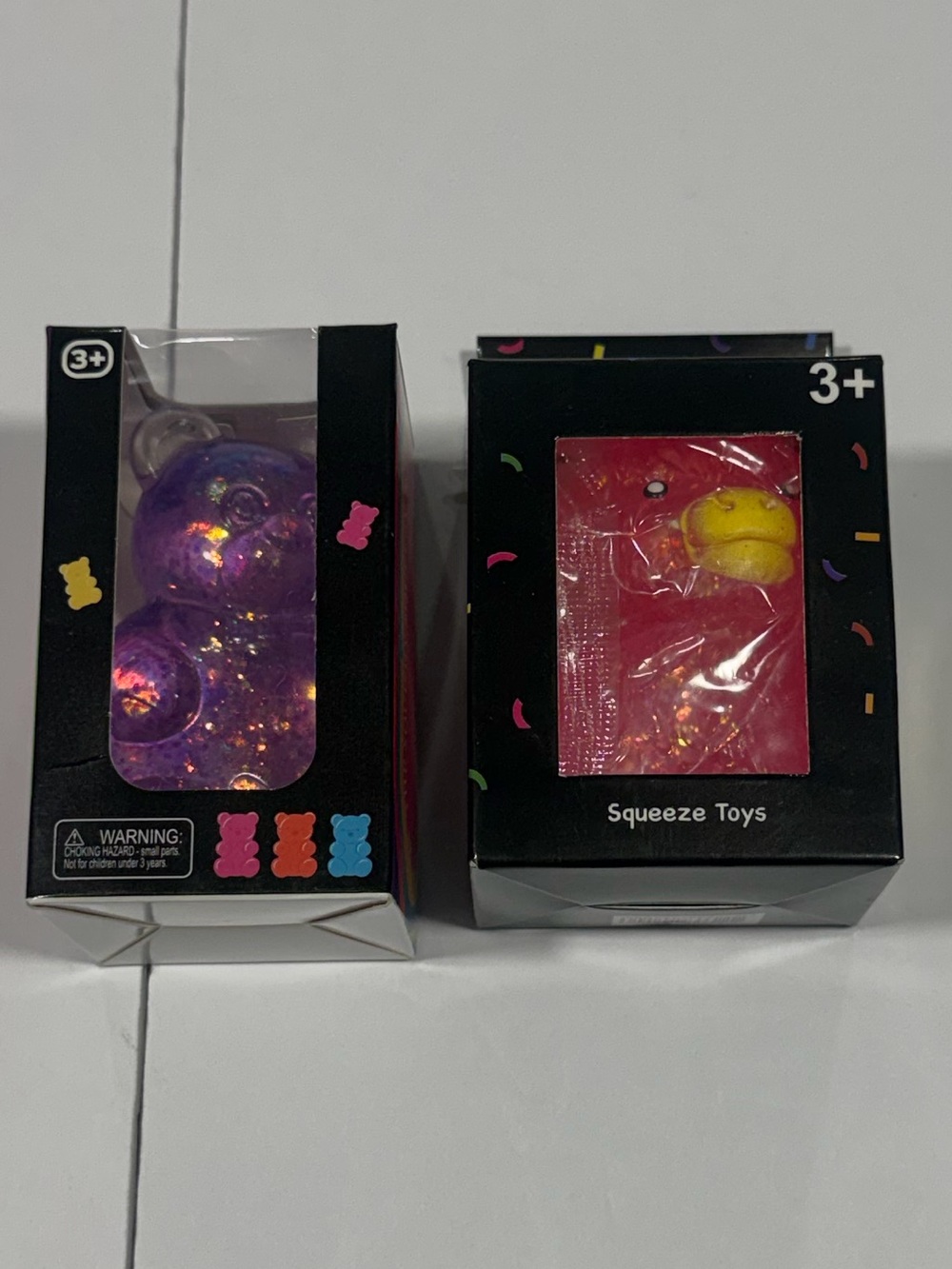 Kids Squeeze Purple Gummy Bear and a Pink Highland Cow - New in box
